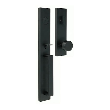 Weslock Xanthis Dummy Handleset with Mesa Knob Trim Matte Black Finish 02895-2420020